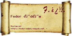 Fedor Ádám névjegykártya